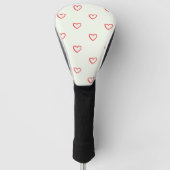 Muster des roten Herzens, Niedlich, Liebe Golf Headcover (Vorderseite)