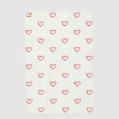 Muster des roten Herzens, Niedlich, Liebe Golfhandtuch (Vorderseite)