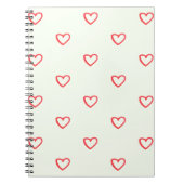 Muster des roten Herzens, Niedlich, Liebe Notizblock (Vorderseite)