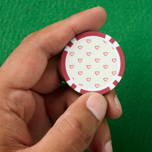 Muster des roten Herzens, Niedlich, Liebe Pokerchips (Hand)
