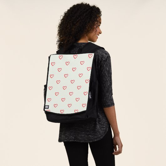 Muster des roten Herzens, Niedlich, Liebe Rucksack (Ausgewaschen)
