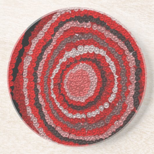 Muster des roten Kreises Getränkeuntersetzer (Vorne)