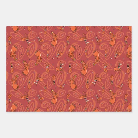 Muster des roten Typ von Kuh und Hühnern Geschenkpapier Set (Vorderseite 3)