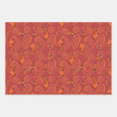 Muster des roten Typ von Kuh und Hühnern Geschenkpapier Set (Vorderseite 2)