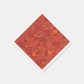 Muster des roten Typ von Kuh und Hühnern Serviette (Ecke)