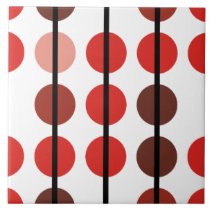 Muster des roten und braunen Polka-Punktes Strip Fliese