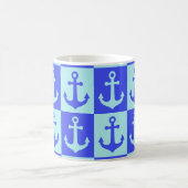 Muster des Schachbrettmusters - Blau des Ozeans Kaffeetasse (Mittel)