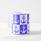 Muster des Schachbrettmusters - Ozeanblau Kaffeetasse (Vorderseite Links)