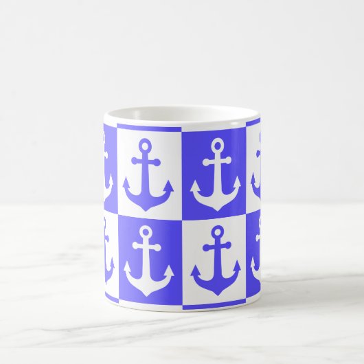 Muster des Schachbrettmusters - Ozeanblau Kaffeetasse (Mittel)