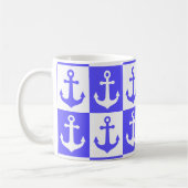 Muster des Schachbrettmusters - Ozeanblau Kaffeetasse (Links)