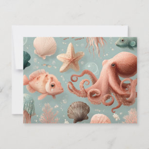 Muster des Schiffslebens Postkarte