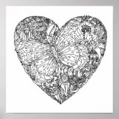 Muster des Schmetterlingsherzes 2 Poster (Vorne)