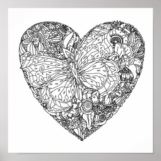 Muster des Schmetterlingsherzes 2 Poster (Vorne)