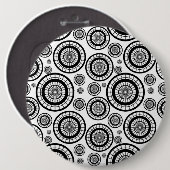 Muster des schwarz-weiß wiederholten Radmusters Button (Vorne & Hinten)