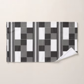 Muster des Schwarz-weißen grauen Karos Streifen Badhandtuch Set (Handtuch)