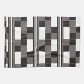 Muster des Schwarz-weißen grauen Karos Streifen Geschirrtuch (Horizontal)