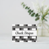 Muster des Schwarz-weißen grauen Karos Streifen Visitenkarte (Stehend Vorderseite)