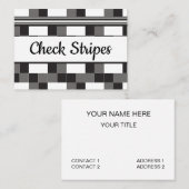 Muster des Schwarz-weißen grauen Karos Streifen Visitenkarte (Vorne/Hinten)