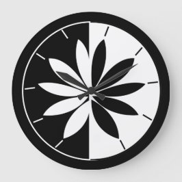Muster des schwarzen und weißen Kreises Große Wanduhr