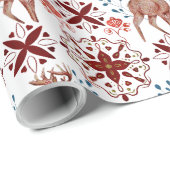 Muster des skandinavischen Hirsches und Kaleidosko Geschenkpapier (Rolleneckpunkt)