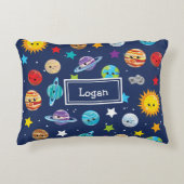 Muster des Sonnensystems für Kinder Dekokissen (Vorderseite)