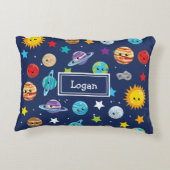 Muster des Sonnensystems für Kinder Dekokissen (Rückseite)