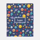 Muster des Sonnensystems für Kinder Fleecedecke (Vorderseite)