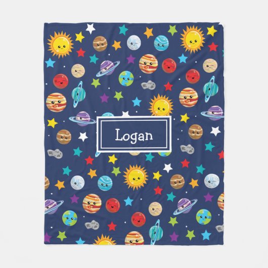 Muster des Sonnensystems für Kinder Fleecedecke (Vorderseite)