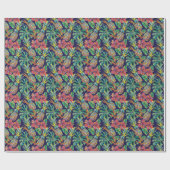 Muster des tropischen Ananas-Hibiskus Geschenkpapier (Flach)