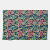 Muster des tropischen Ananas-Hibiskus Geschirrtuch (Horizontal)