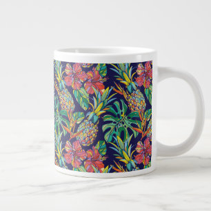 Muster des tropischen Ananas-Hibiskus Jumbo-Tasse