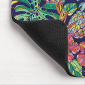 Muster des tropischen Ananas-Hibiskus Mousepad (Ecke)