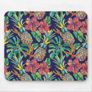 Muster des tropischen Ananas-Hibiskus Mousepad