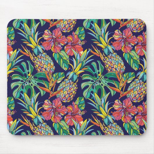 Muster des tropischen Ananas-Hibiskus Mousepad (Vorne)