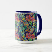 Muster des tropischen Ananas-Hibiskus Tasse (VorderseiteRechts)