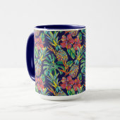 Muster des tropischen Ananas-Hibiskus Tasse (Vorderseite Links)
