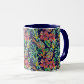 Muster des tropischen Ananas-Hibiskus Tasse (VorderseiteRechts)