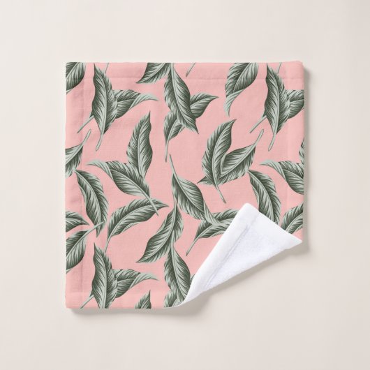 Muster des tropischen Gartens Blätter Badhandtuch Set (Waschlappen)