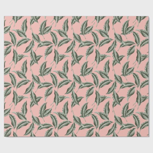 Muster des tropischen Gartens Blätter Geschenkpapier (Flach)