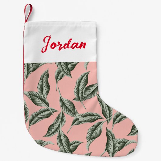 Muster des tropischen Gartens Blätter Kleiner Weihnachtsstrumpf (Vorderseite)