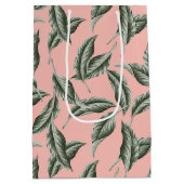 Muster des tropischen Gartens Blätter Mittlere Geschenktüte (Rückseite)