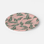 Muster des tropischen Gartens Blätter Pappteller (Schrägansicht)