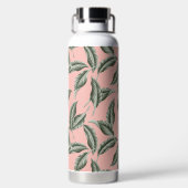 Muster des tropischen Gartens Blätter Trinkflasche (Rückseite)