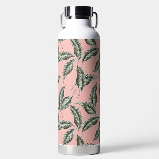 Muster des tropischen Gartens Blätter Trinkflasche (Vorderseite)