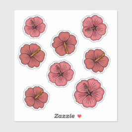 Muster des tropischen Hibiskus Aufkleber
