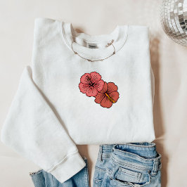 Muster des tropischen Hibiskus Sweatshirt