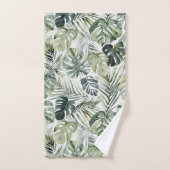 Muster des tropischen Regenwaldes in Aquarelltönen Badhandtuch Set (Handtuch)