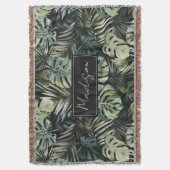 Muster des tropischen Regenwaldes in Aquarelltönen Decke (Vorderseite Vertikal)