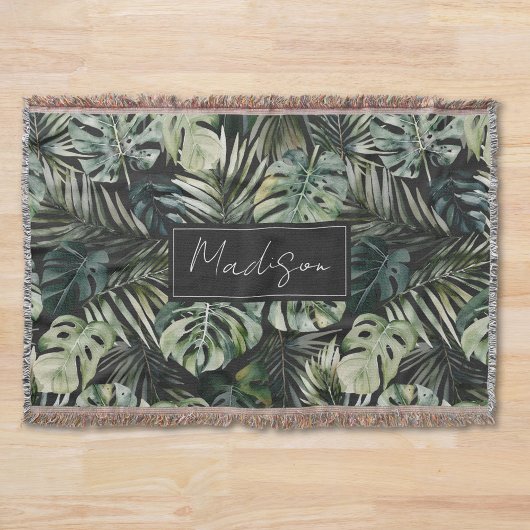 Muster des tropischen Regenwaldes in Aquarelltönen Decke