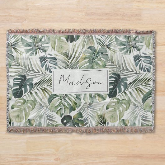 Muster des tropischen Regenwaldes in Aquarelltönen Decke